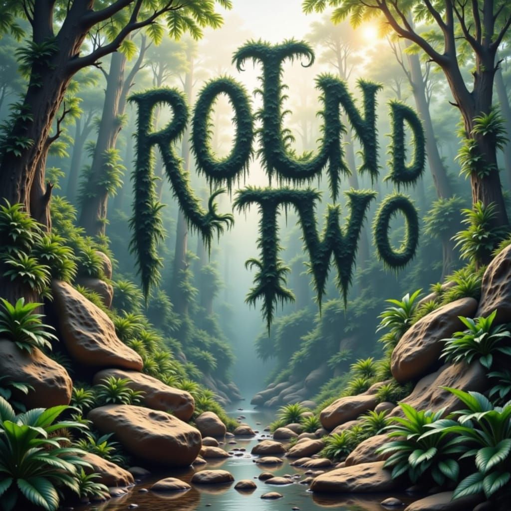 Surreal Double Exposure Font Blends Jungle Landscape