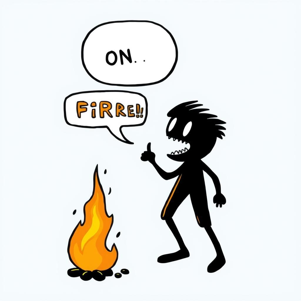 Fiery Onomatopoeia: Burning in Flames