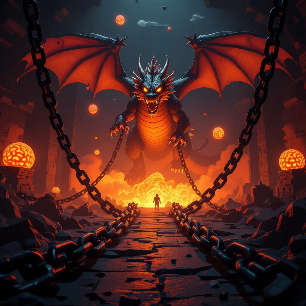 Roblox Style Dragon Escapes Glowing Secret Base