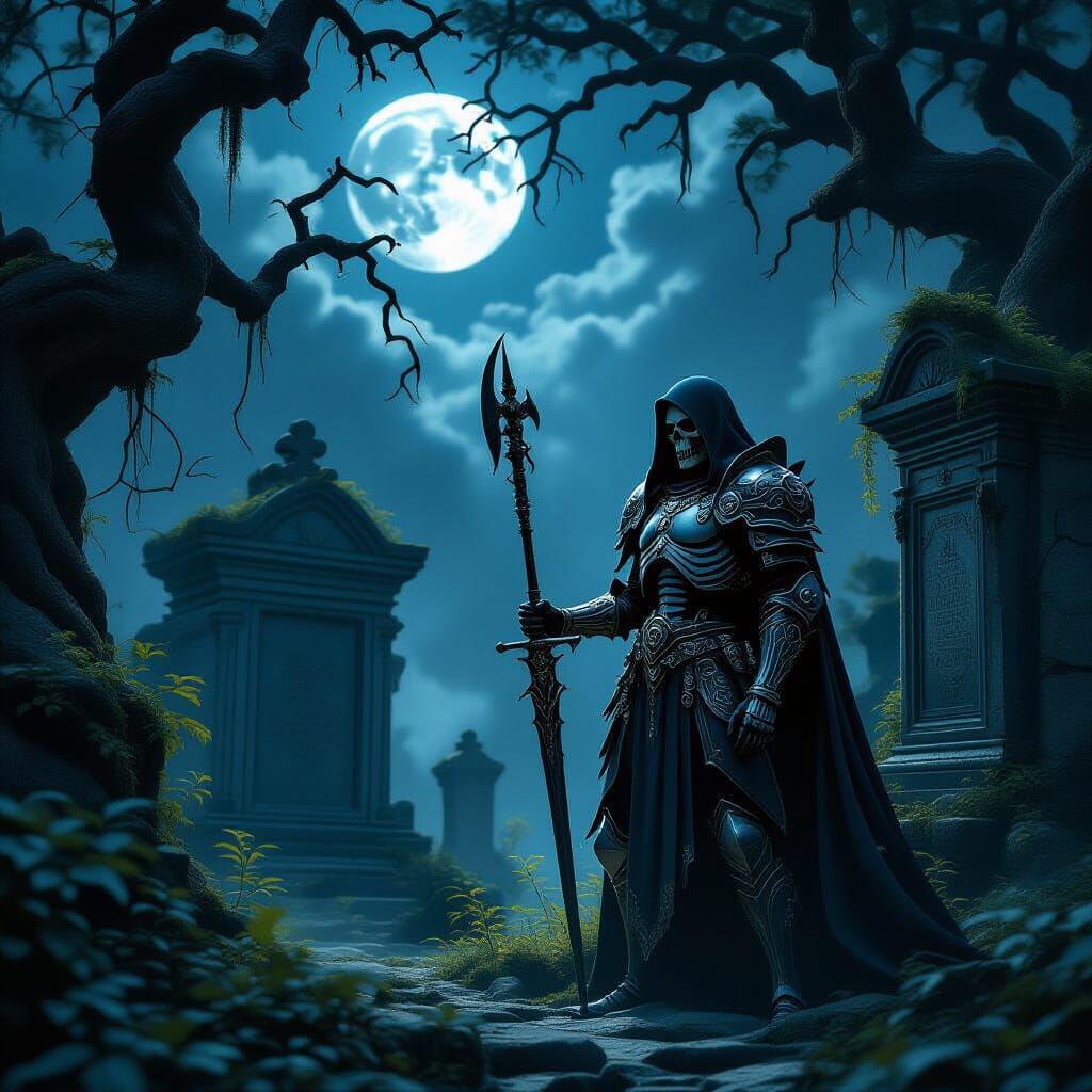 Regal Skeletal Warrior Guarding Ancient Tomb
