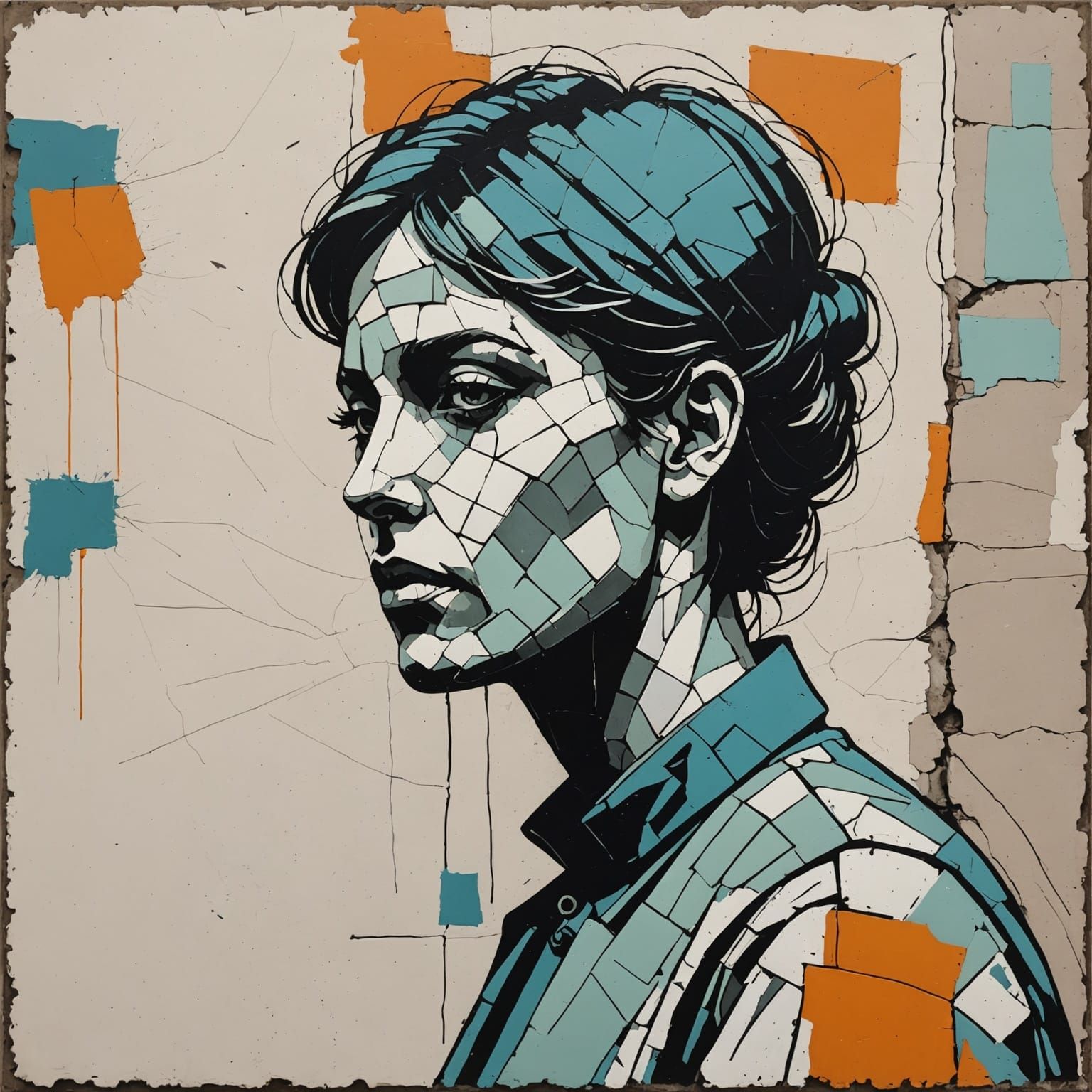 A Distraught Figure in Bold Expressionist Brushstrokes