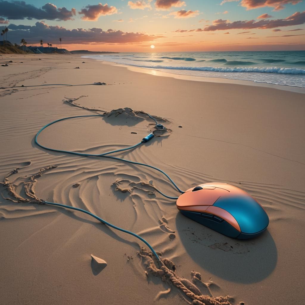 Giant Mouse on Beach: Digital Matte Painting