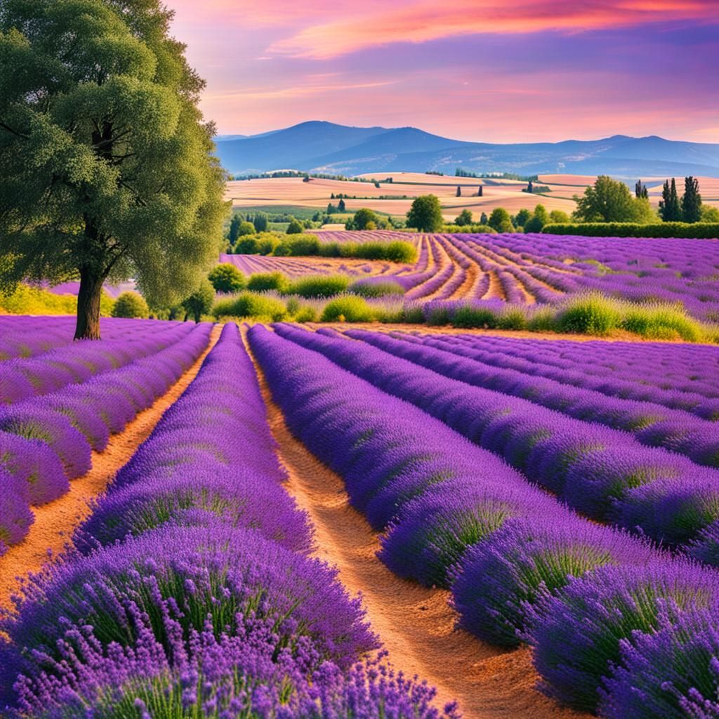 Lavender Field in Bloom: A Breathtaking Vista