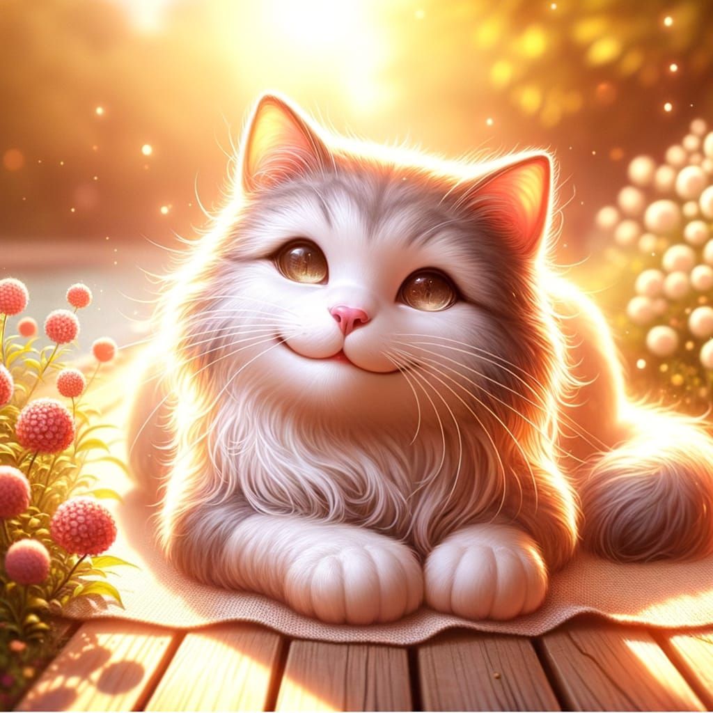 Adorable Cat Epitomizing Warm August Days