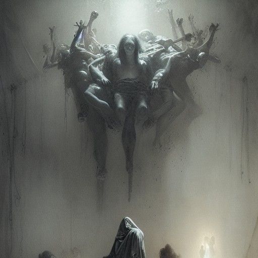 Horrific Amputation Scene in Doré and Rutkowski Style