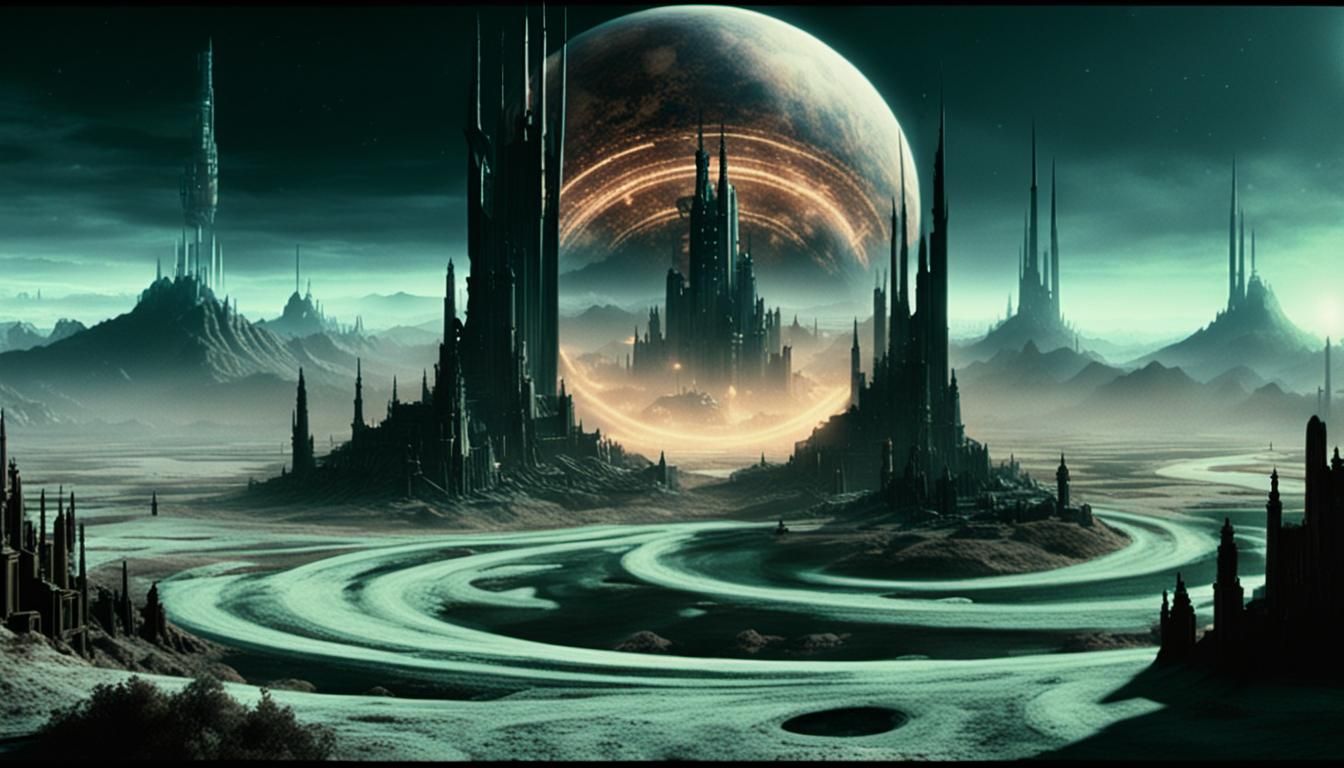 Mysterious Portal in a Chill Antarctica Landscape