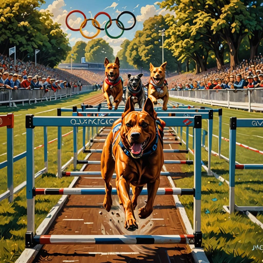 Olympic 110-meters Dogs hurdle race