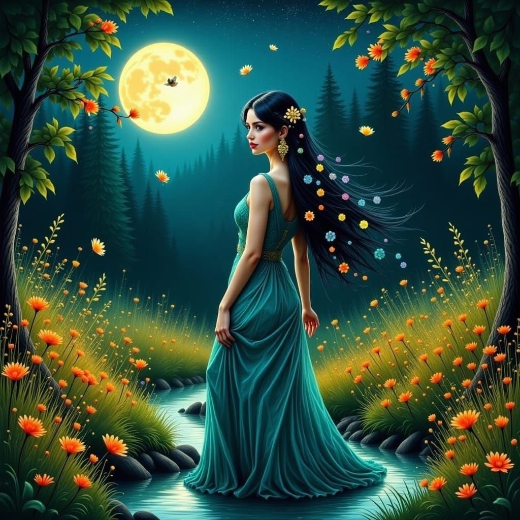 Hyperdetailed Witchy Woman in English Forest