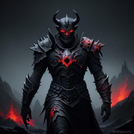 Surreal Demon Under Hellish Moons