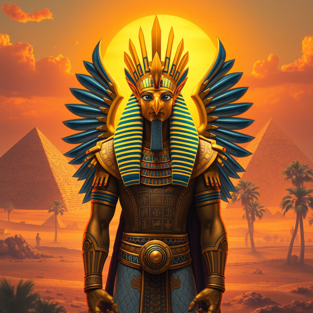 Majestic Horus: Egyptian God in Regal Splendor