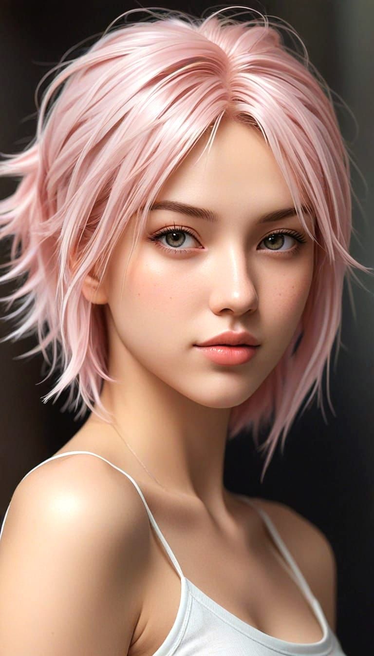 Sakura Haruno High-Fashion Portrait in Anime Style