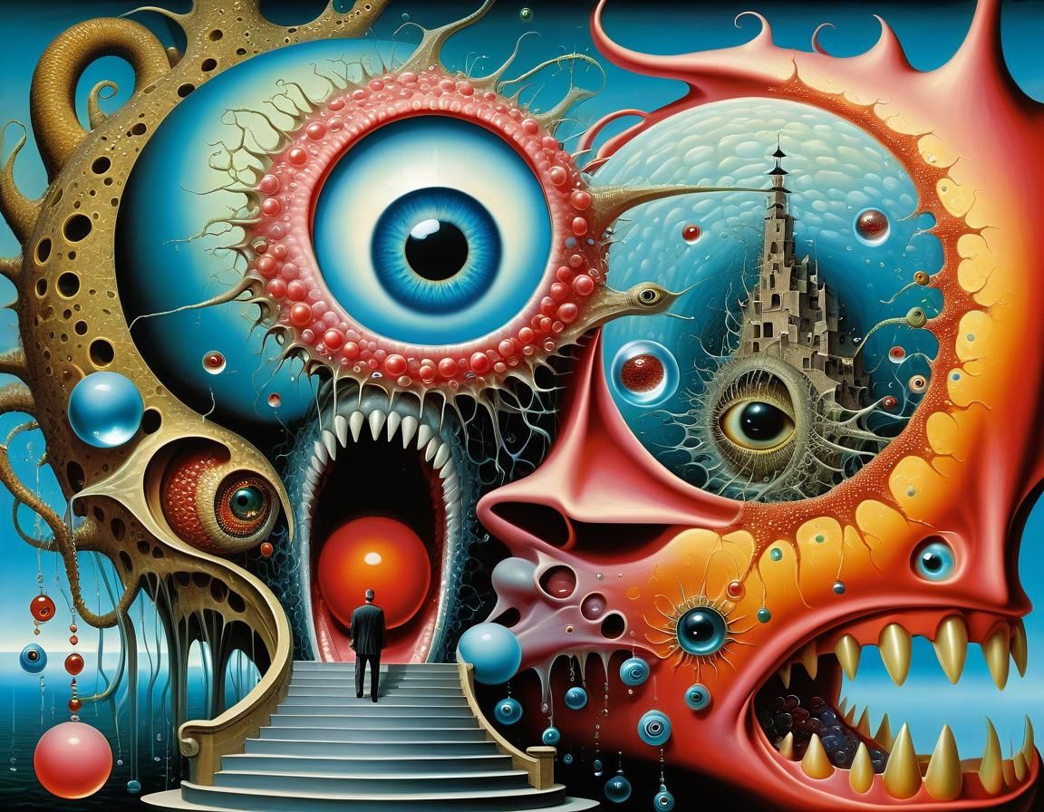 Surreal Man with Teeth, Digital Painting