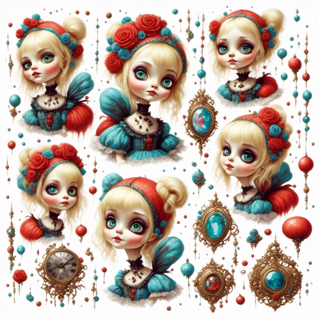 Gothic Alice in Wonderland Character Design