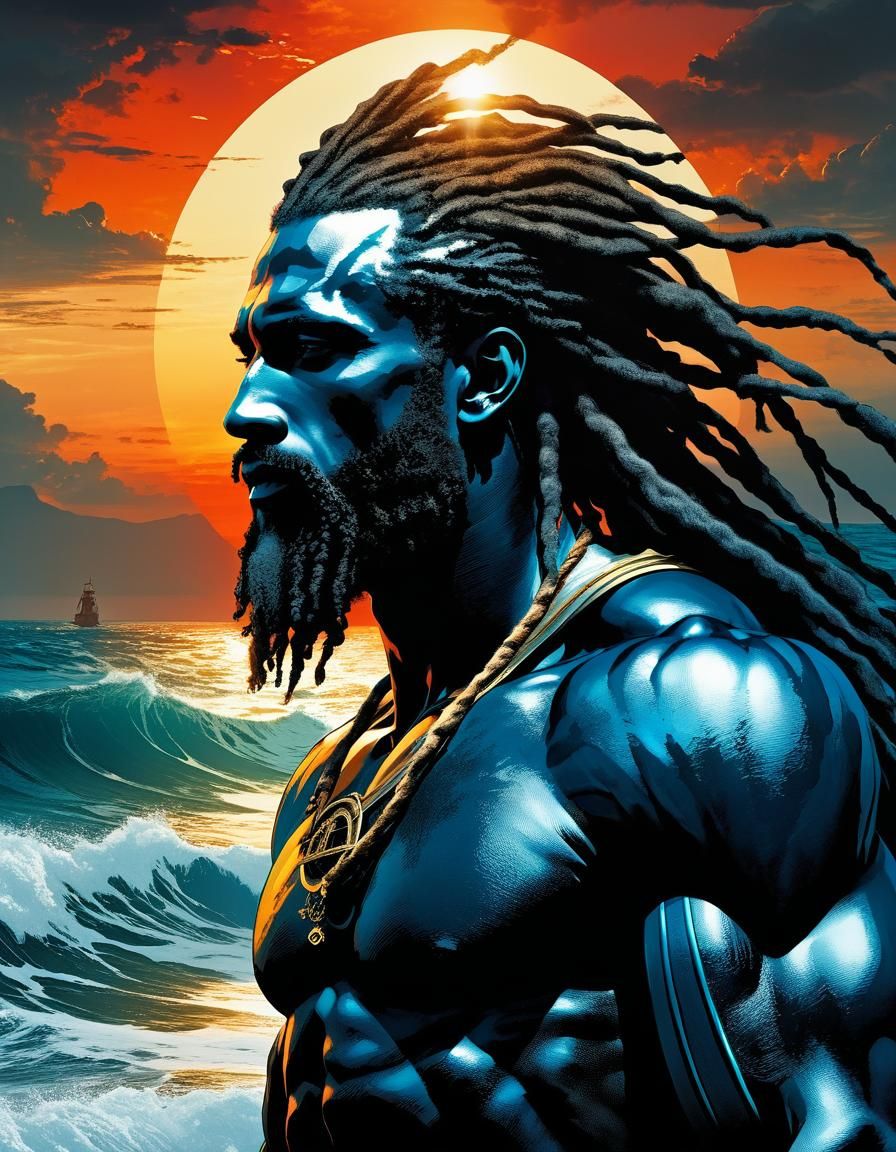 Neptune, God of the Waves, on Sunset Beach