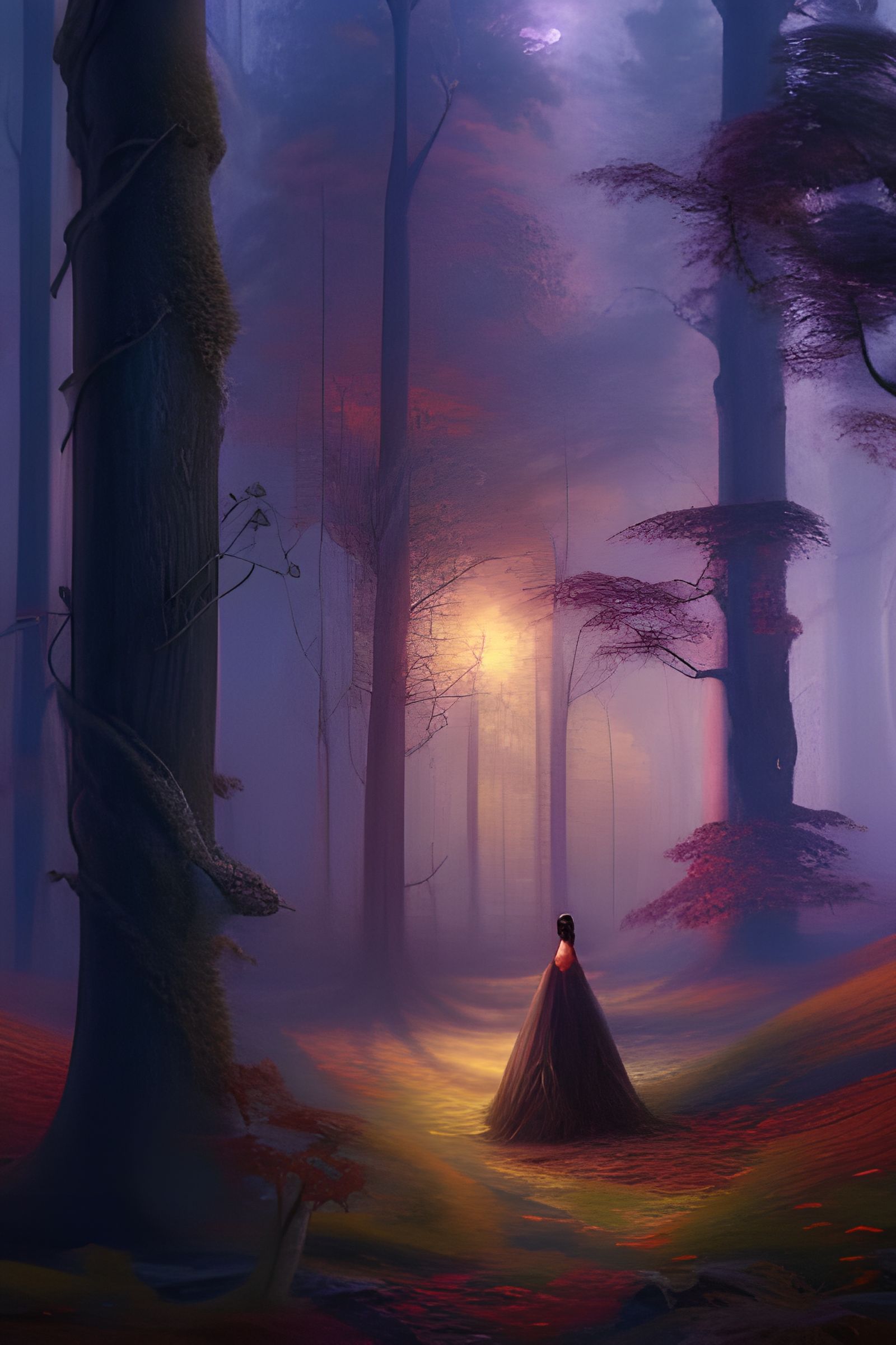 Magical Autumn Forest Landscape in Hyper-Realism