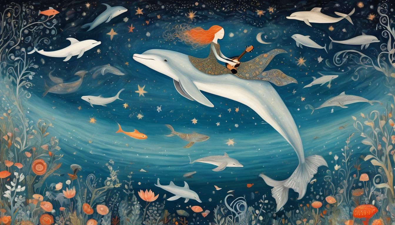 Whimsical Island Dreamscape with Unicorn and Galaxy