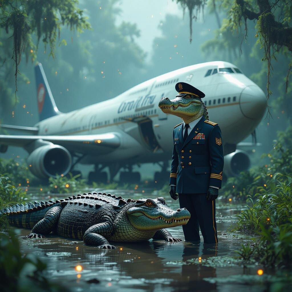 Alligator Pilot's Bow Before Crashed 747