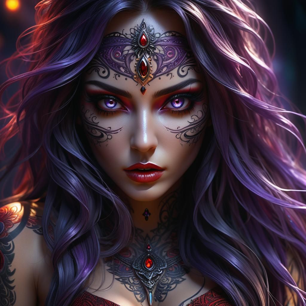 Mystical Woman in Shadows: Ultra Detailed Digital Art