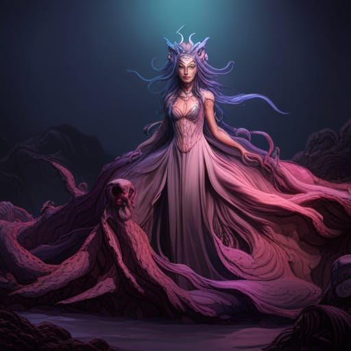 Lovecraftian Princess: Detailed Fantasy Concept Art