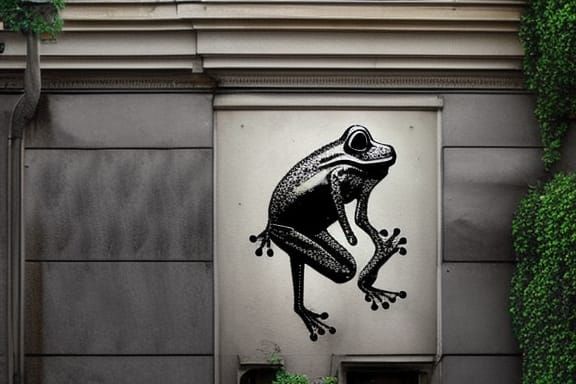Frog Street Art in Banksy Style