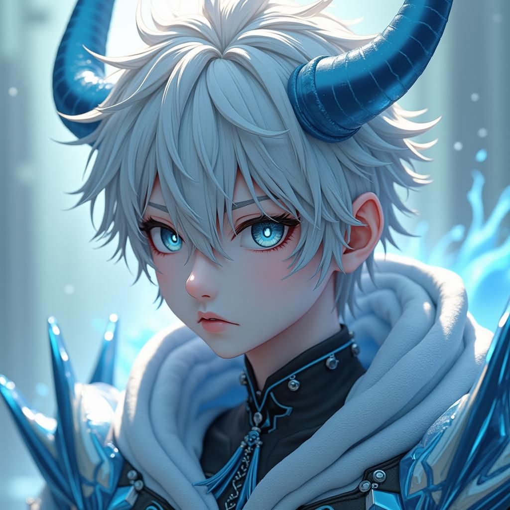 Icy Undead Demon in Detailed 3D Anime Art