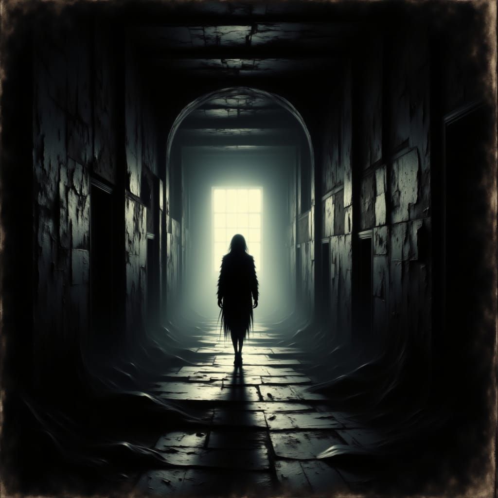 German Expressionist Alleyway Scene With Silhouettes