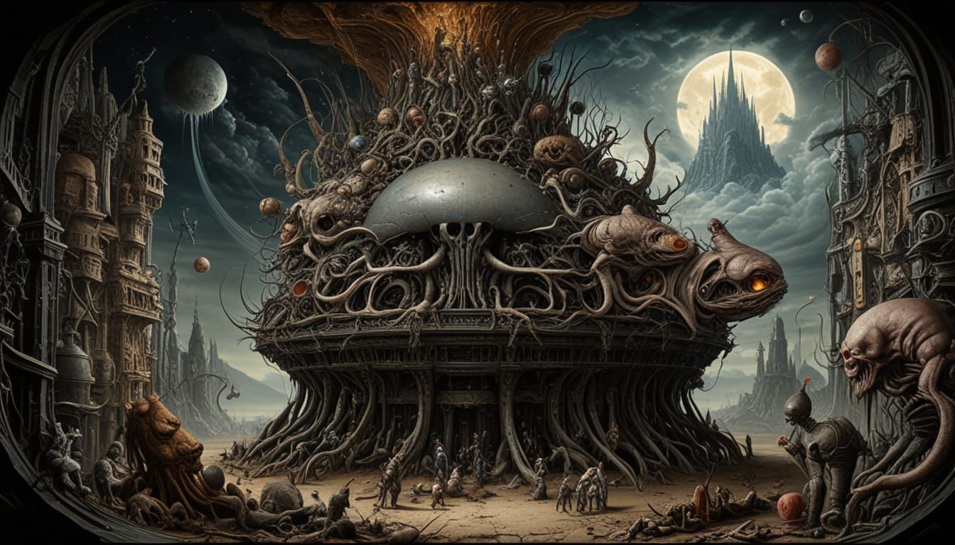 Apocalyptic Vision of the Fourth Rider on a Pale Horse in Su...