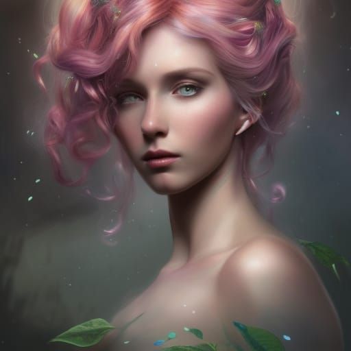 Stunning Fairy Queen Portrait in Art Nouveau Style