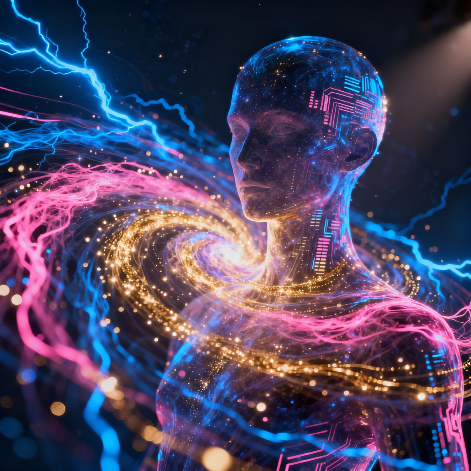 Cosmic AI Entity of Data and Light