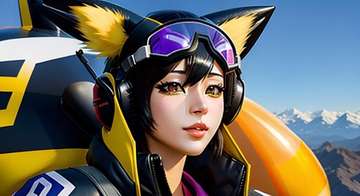 Anthro Female Renamon Pilot in A Futuristic Aesthetic