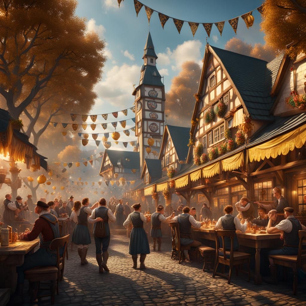 Oktoberfest: Detailed Matte Painting in Deep Color