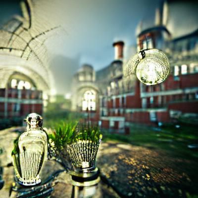 Victorian Asylum in Art Deco Style with Bokeh