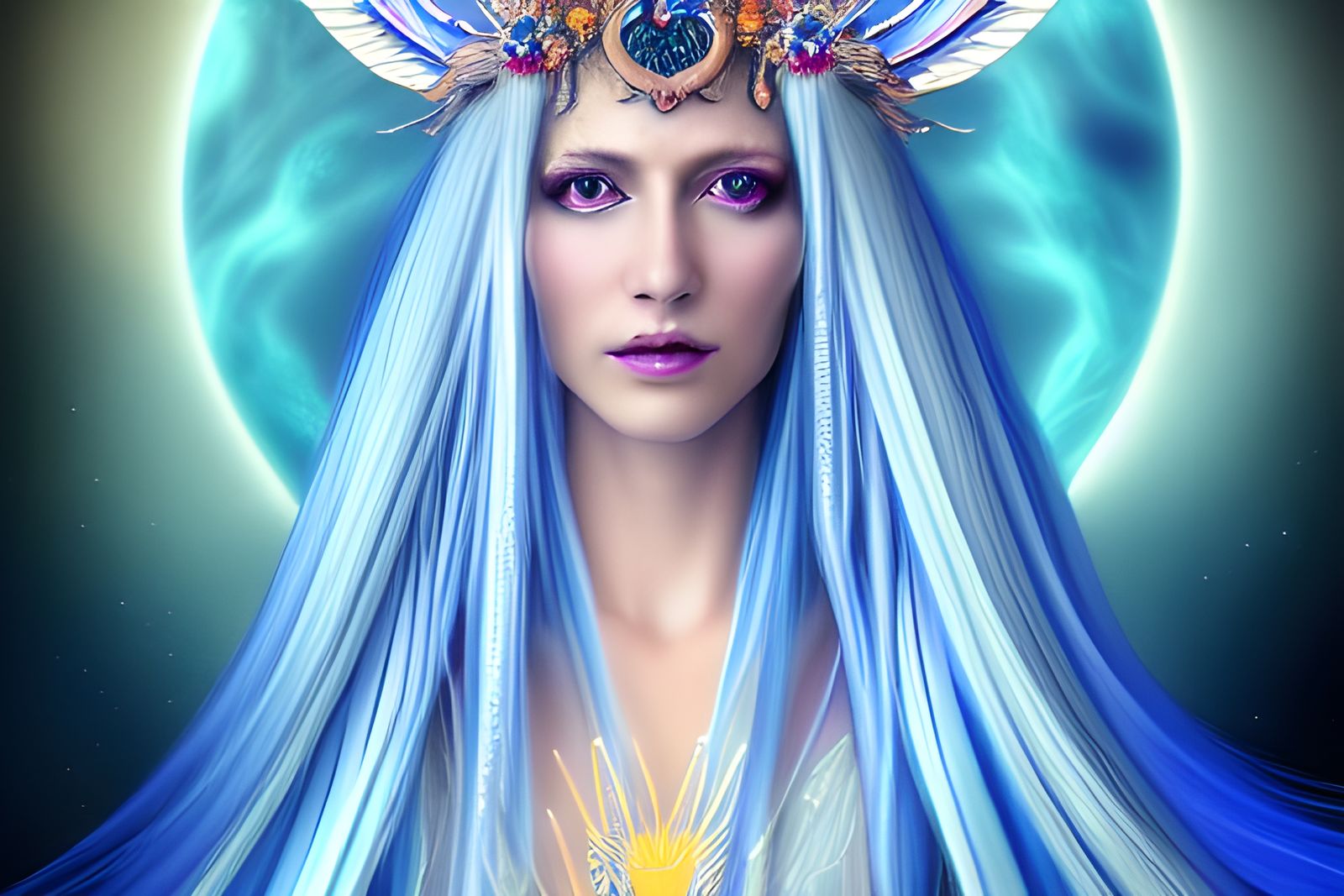 Pleiadean High Priestess in Romantic Style