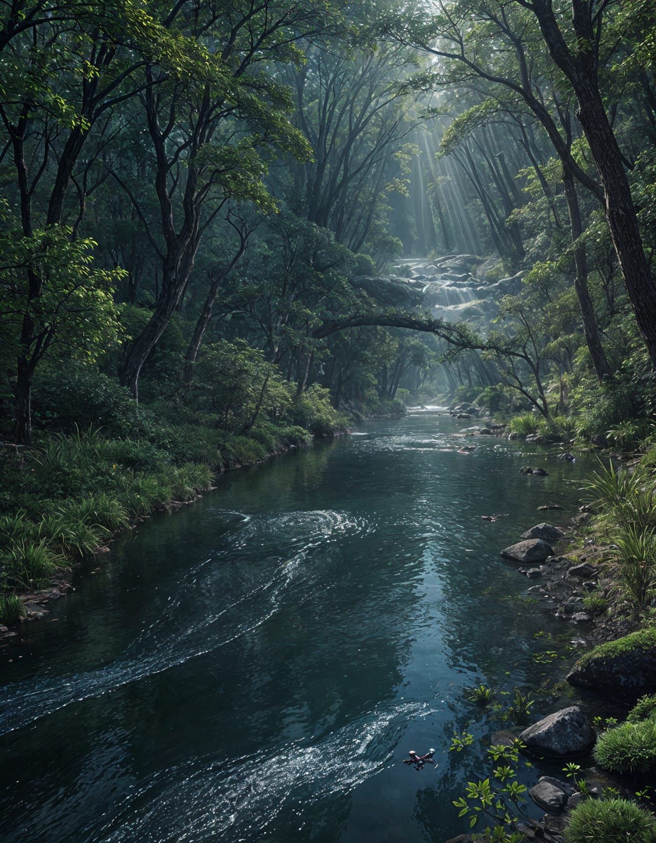Shimmering Spectral River Flows Across Dimensions