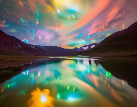 Rainbow Crystal Dragon: A Digital Painting Masterpiece