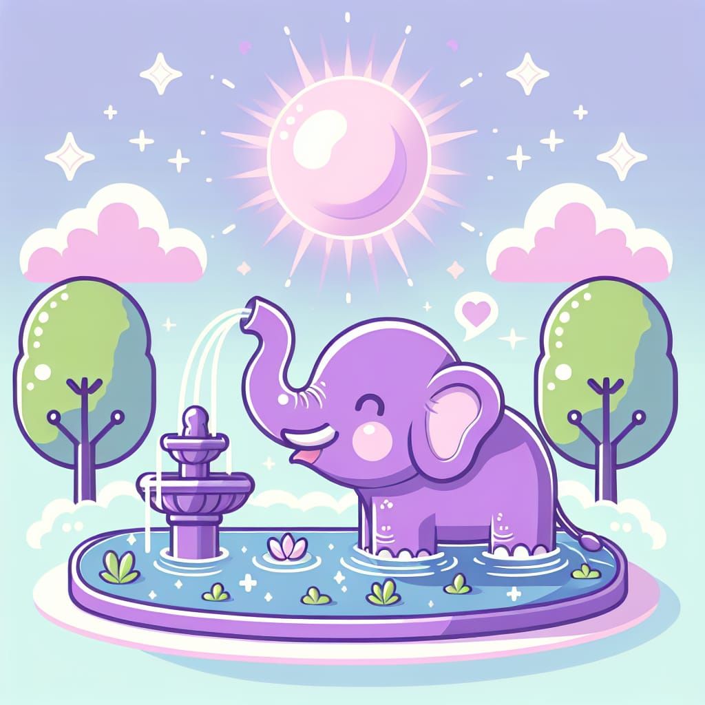 Purple Elephant Drinks at Sunny Fountain