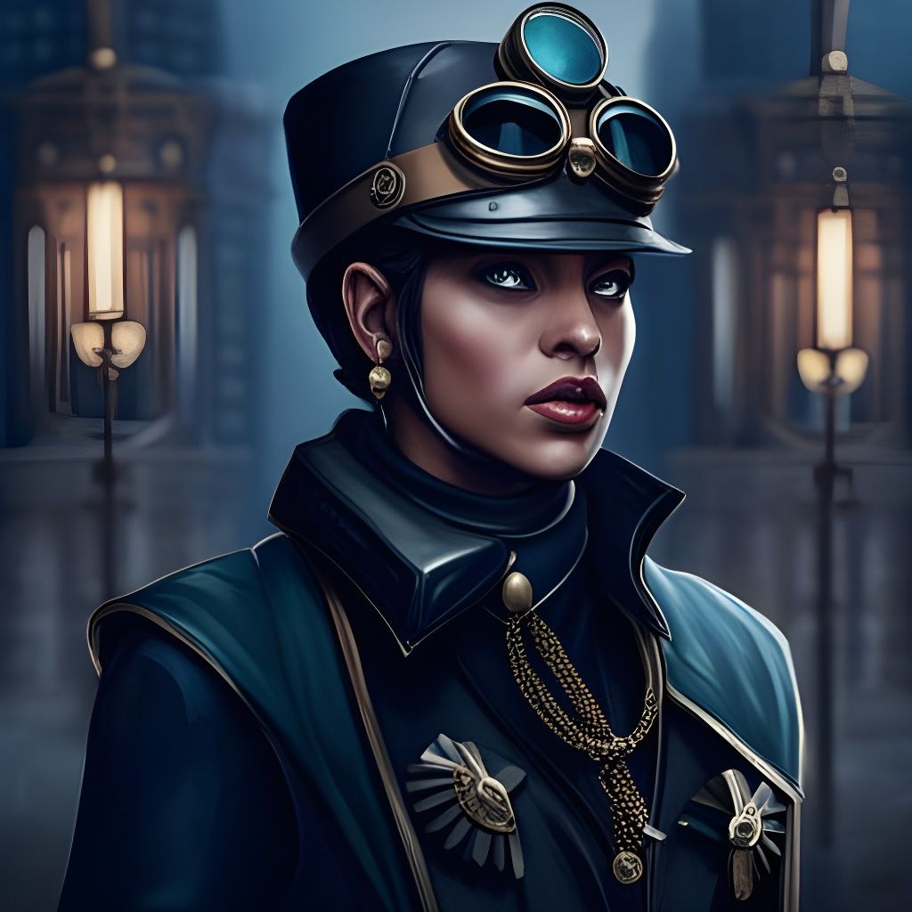 Steampunk Adventurer Portrait in Detailed Matte Style