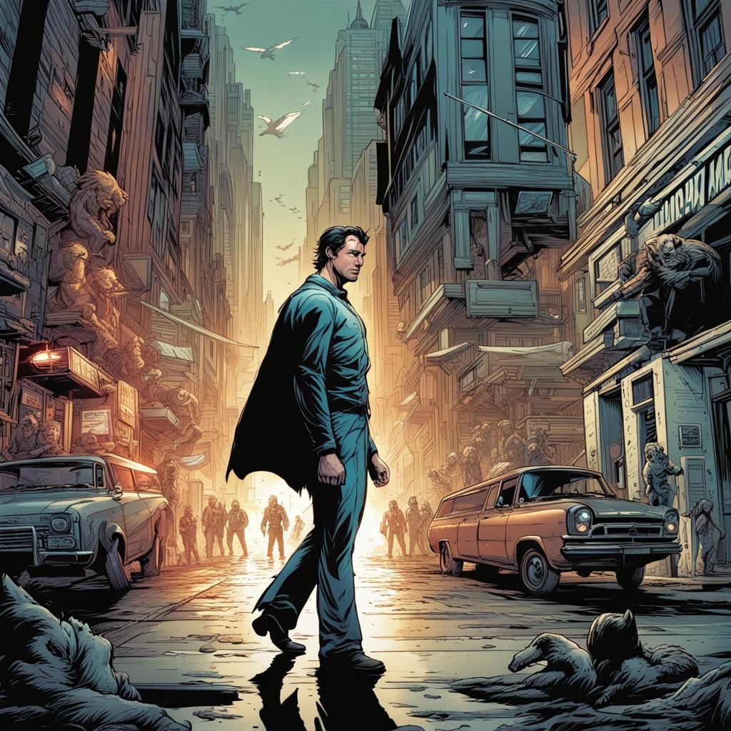 Dynamic Comic Art of Figure Walking