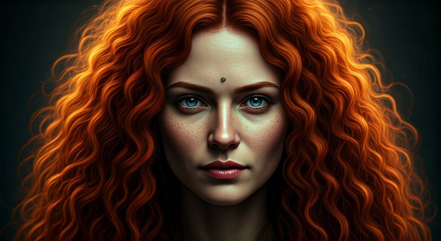 Celtic Woman Portrait in Hyperrealistic Digital Art