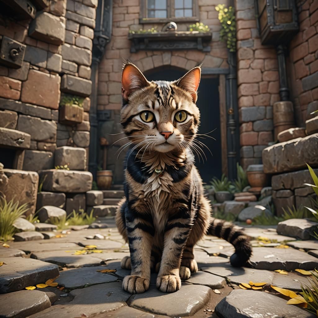 Cinematic 3D Cat: Game-Ready Graphics