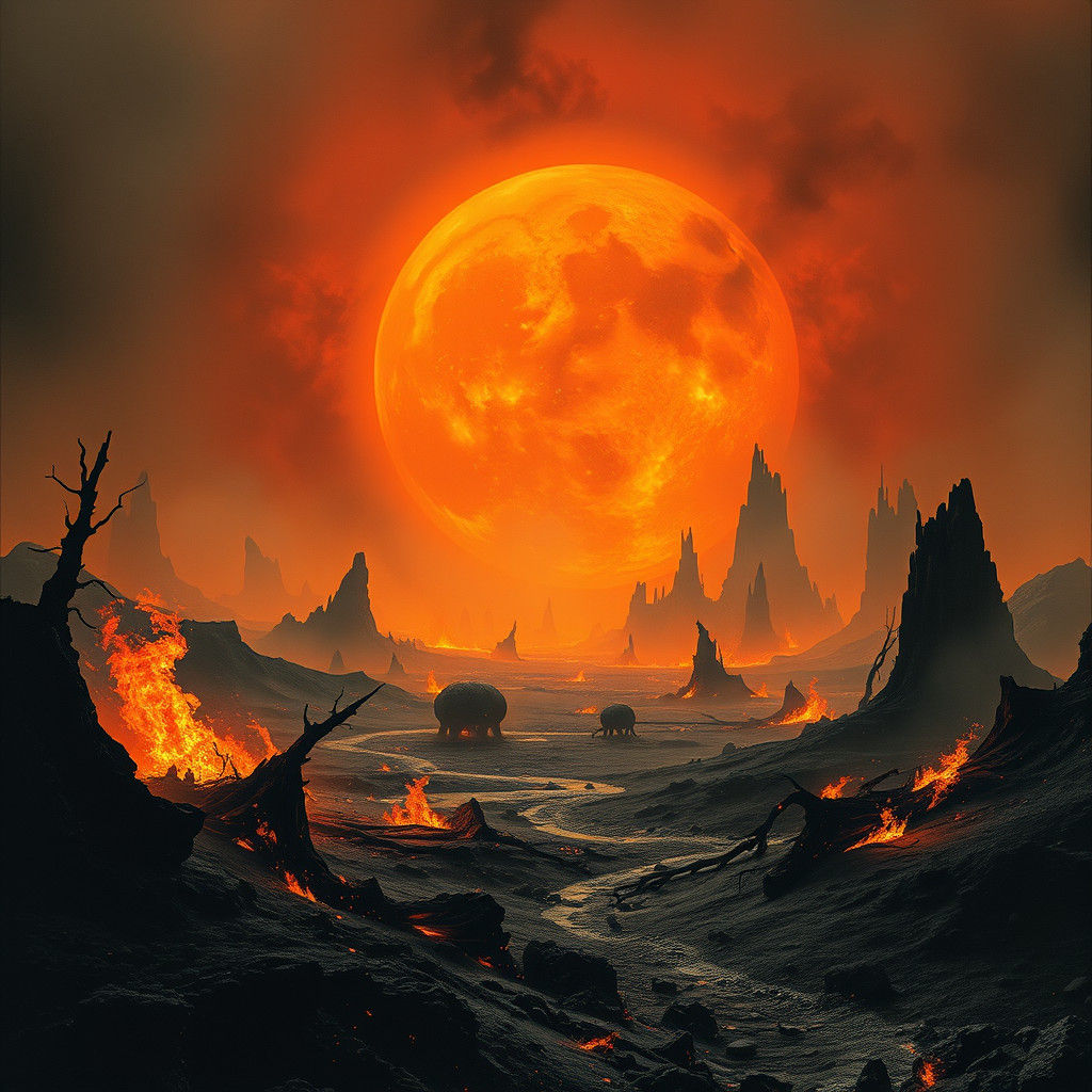 Inferno Planet: Apocalyptic Sci-Fi Landscape