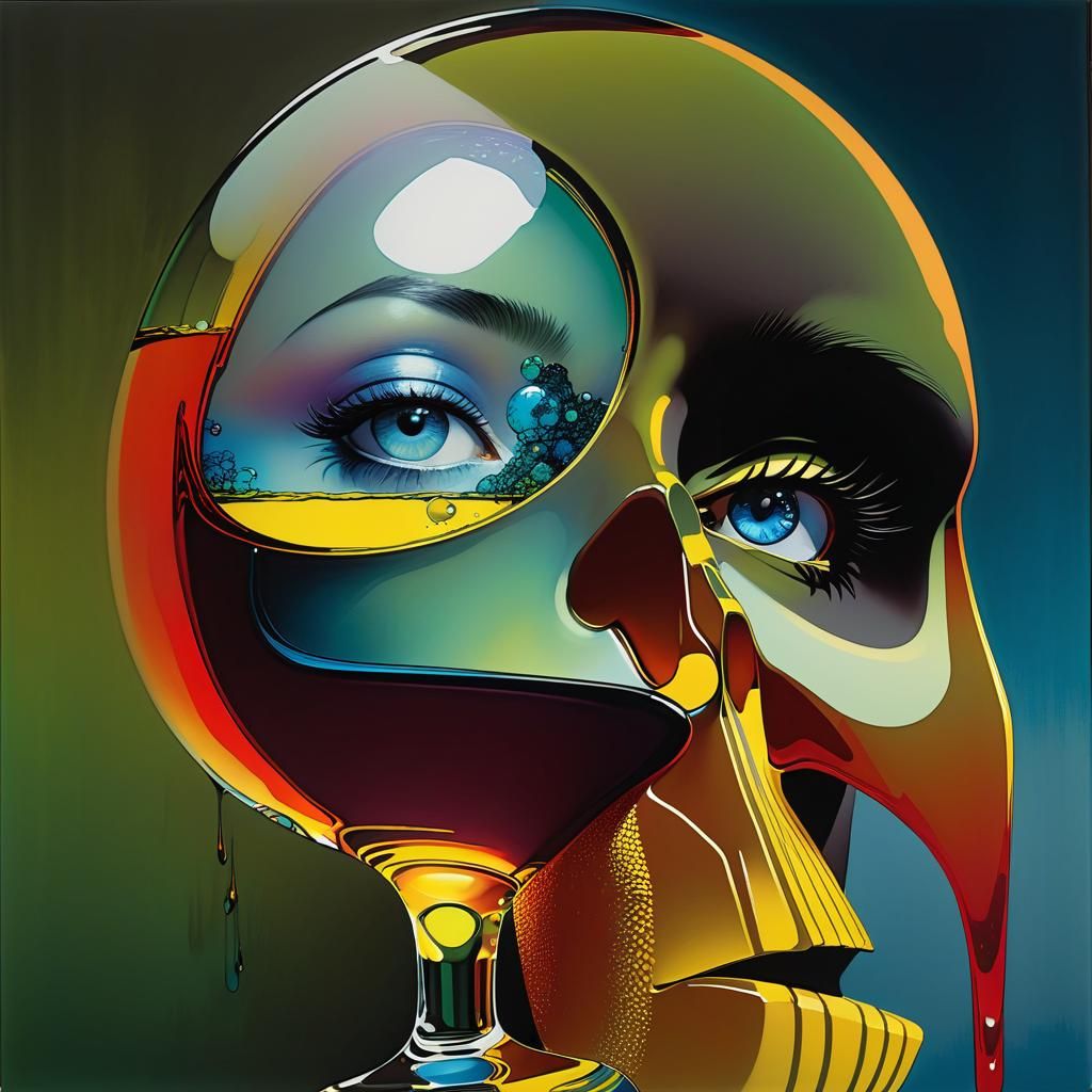 Vibrant Surrealist Artwork Created with Alcohol Ink Techniqu...
