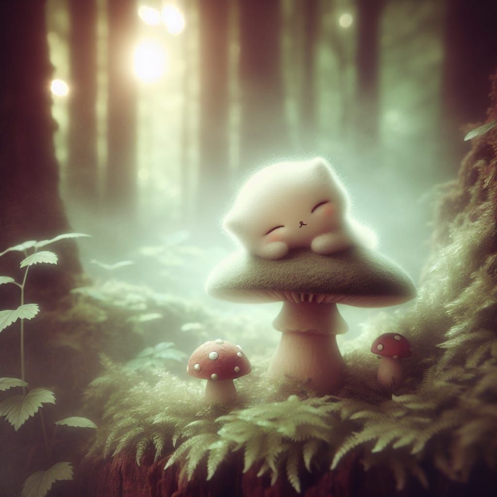 Spectral Figure Sleeping in Mystical Woodland