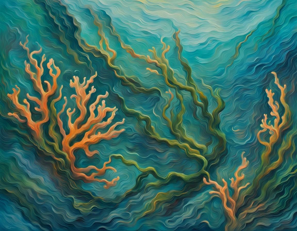 Underwater Coral Reefs in Expressive Surrealism