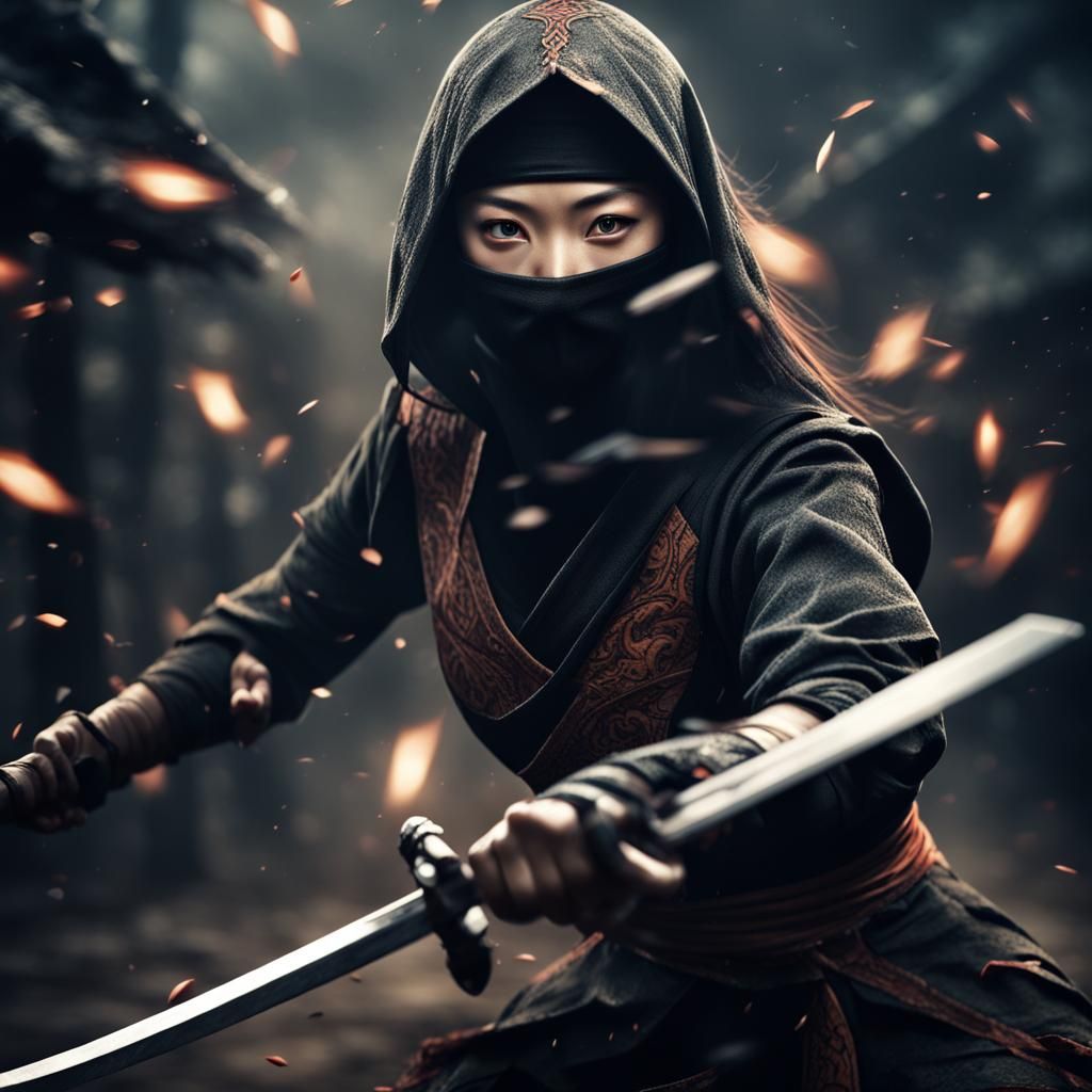 Fierce Ninja Breaks Free from Shadows: Digital Matte Paintin...