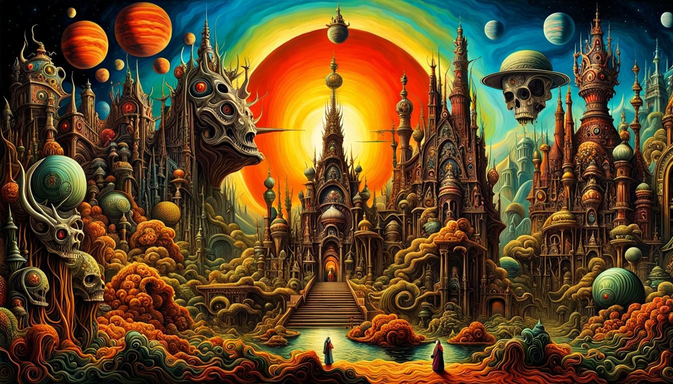 Post-Apocalyptic Wonderland in Hyperreal Psychedelic Style