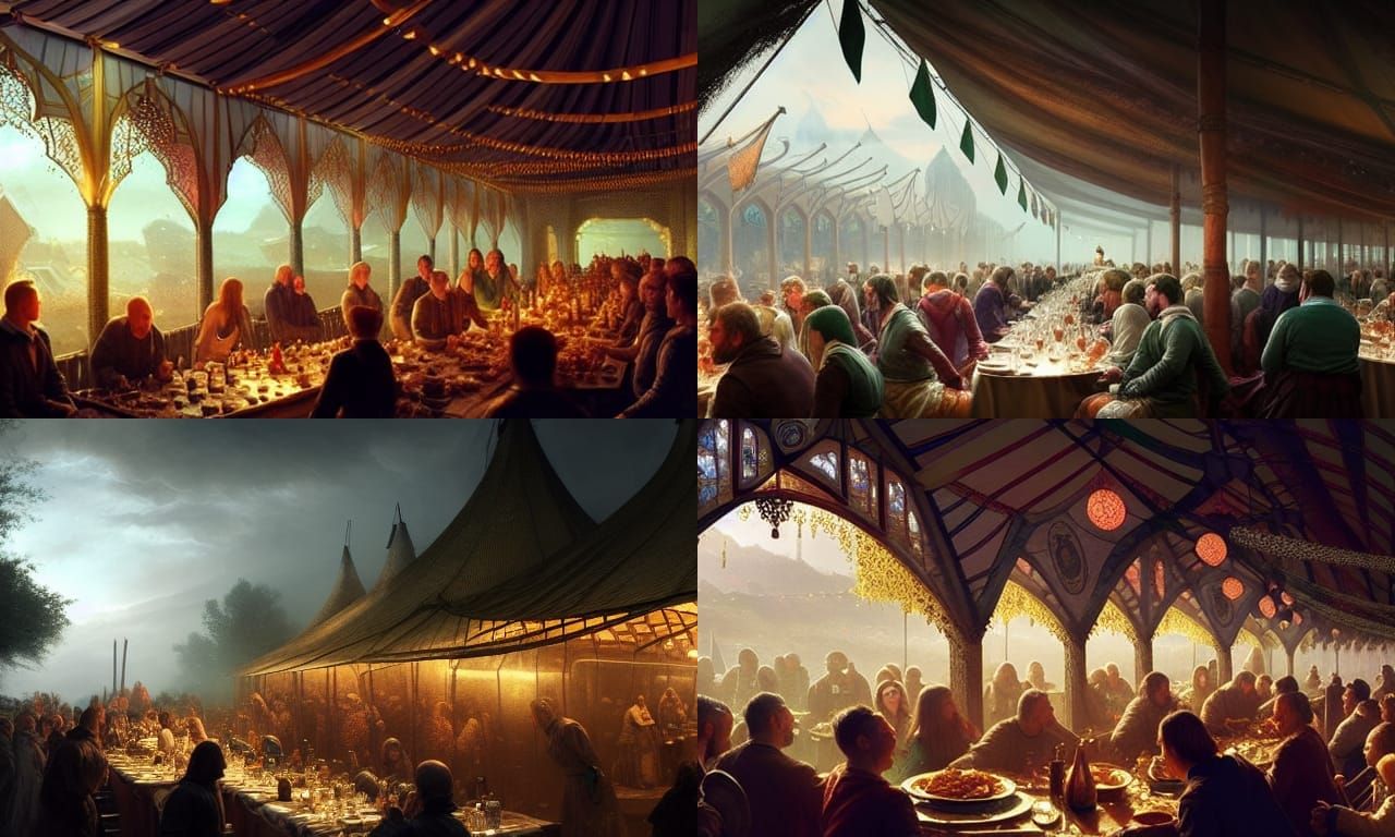 Medieval Celtic Feast: A Hyperreal Matte Painting