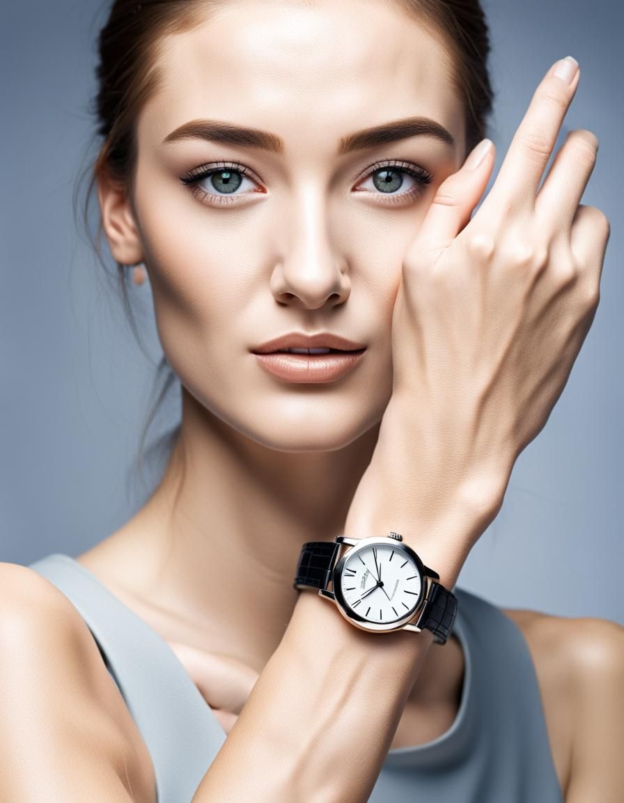 Elegant Girl Shows Off Her Precious Wristwatch