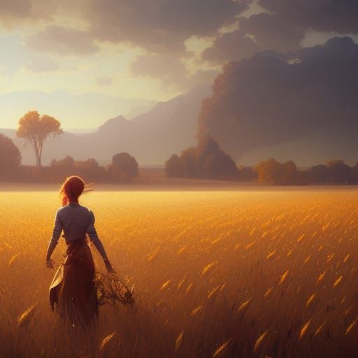Heartwarming Wheat Fields with Dynamic Lighting