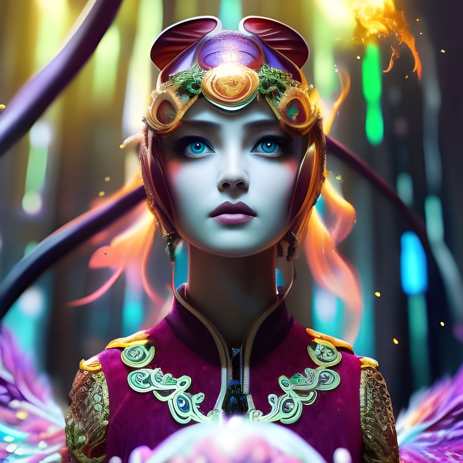 Fiery Girl: Insanely Detailed Photorealistic Concept Art